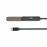 Câble de charge rapide USB-C avec support de téléphone intégré 60W couleur noir vue arrière