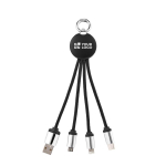 Câble de charge compact 4-en-1 avec porte-clés et logo lumineux 10W vue principale