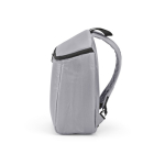 Sac à dos isotherme en polyester recyclé avec double fermeture éclair 12L couleur gris quatrième vue