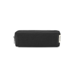 Trousse multi-usages en toile recyclée avec fermeture éclair 270 g/m2 couleur noir vue frontale