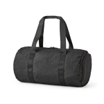 Sac de sport en nylon recyclé avec compartiment à chaussures couleur noir deuxième vue