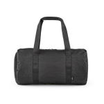 Sac de sport en nylon recyclé avec compartiment à chaussures couleur noir vue frontale