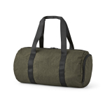Sac de sport en nylon recyclé avec compartiment à chaussures couleur vert foncé deuxième vue