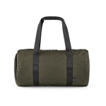 Sac de sport en nylon recyclé avec compartiment à chaussures couleur vert foncé vue frontale