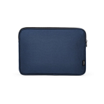 Housse pour ordinateur portable en nylon recyclé résistante et imperméable 15,6'' couleur bleu marine vue frontale