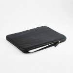 Housse pour ordinateur portable avec rembourrage rigide en toile recyclée 15,6” couleur noir deuxième vue