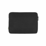 Housse pour ordinateur portable avec rembourrage rigide en toile recyclée 15,6” couleur noir vue frontale