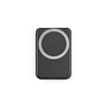 Porte-cartes magnétique 2 en 1 en cuir vegan avec support pour téléphone couleur noir vue arrière
