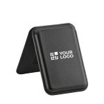 Porte-cartes magnétique 2 en 1 en cuir vegan avec support pour téléphone vue principale