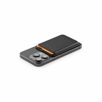 Porte-cartes magnétique pour téléphone en cuir synthétique avec clip couleur noir vue détaillée