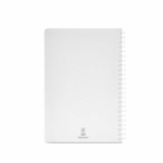Carnet A5 à couverture souple et spirale latérale, pages lignées couleur blanc vue arrière