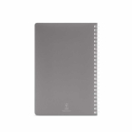 Carnet A5 à couverture souple et spirale latérale, pages lignées couleur gris vue arrière