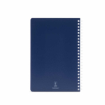 Carnet A5 à couverture souple et spirale latérale, pages lignées couleur bleu marine vue arrière