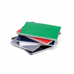 Carnet A5 à couverture souple et spirale latérale, pages lignées vue détaillée