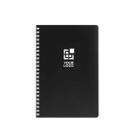Carnet A5 à couverture souple et spirale latérale, pages lignées vue principale