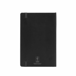 Carnet en similicuir recyclé à couverture souple A5 avec pages lignées couleur noir vue arrière