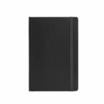 Carnet en similicuir recyclé à couverture souple A5 avec pages lignées couleur noir vue frontale