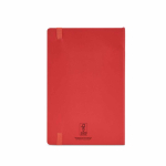 Carnet en similicuir recyclé à couverture souple A5 avec pages lignées couleur rouge vue arrière