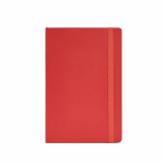 Carnet en similicuir recyclé à couverture souple A5 avec pages lignées couleur rouge vue frontale