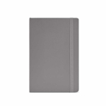 Carnet en similicuir recyclé à couverture souple A5 avec pages lignées couleur gris vue frontale