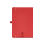 Carnet A5 en cuir synthétique recyclé avec fermeture élastique et pages lignées couleur rouge vue arrière
