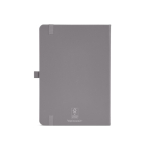 Carnet A5 en cuir synthétique recyclé avec fermeture élastique et pages lignées couleur gris vue arrière