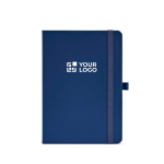 Carnet A5 en cuir synthétique recyclé avec fermeture élastique et pages lignées vue principale