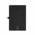 Carnet écologique à couverture rigide en A5 avec poche intérieure et pages lignées couleur noir vue arrière