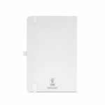 Carnet écologique à couverture rigide en A5 avec poche intérieure et pages lignées couleur blanc vue arrière