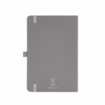 Carnet écologique à couverture rigide en A5 avec poche intérieure et pages lignées couleur gris vue arrière