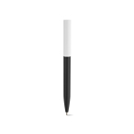 Stylo en plastique recyclé au design ultraléger et à encre bleue couleur noir vue frontale