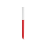 Stylo en plastique recyclé au design ultraléger et à encre bleue couleur rouge vue frontale