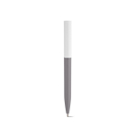 Stylo en plastique recyclé au design ultraléger et à encre bleue couleur gris vue frontale
