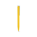 Stylo en plastique recyclé au design ultraléger et à encre bleue couleur jaune deuxième vue