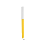 Stylo en plastique recyclé au design ultraléger et à encre bleue couleur jaune vue frontale