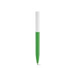 Stylo en plastique recyclé au design ultraléger et à encre bleue couleur vert vue frontale