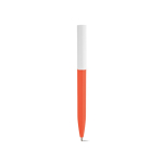 Stylo en plastique recyclé au design ultraléger et à encre bleue couleur orange vue frontale