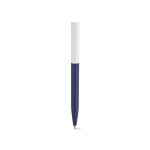 Stylo en plastique recyclé au design ultraléger et à encre bleue couleur bleu marine vue frontale