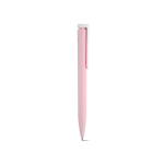 Stylo en plastique recyclé au design ultraléger et à encre bleue couleur rose clair deuxième vue