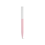 Stylo en plastique recyclé au design ultraléger et à encre bleue couleur rose clair vue frontale