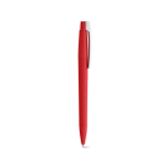 Stylo à corps en plastique recyclé, grand clip et encre bleue couleur rouge deuxième vue