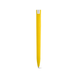 Stylo à corps en plastique recyclé, grand clip et encre bleue couleur jaune vue arrière