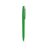 Stylo à corps en plastique recyclé, grand clip et encre bleue couleur vert deuxième vue