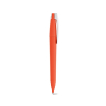 Stylo à corps en plastique recyclé, grand clip et encre bleue couleur orange deuxième vue