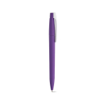Stylo à corps en plastique recyclé, grand clip et encre bleue couleur violet deuxième vue