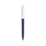 Stylo à corps en plastique recyclé, grand clip et encre bleue couleur bleu marine vue frontale