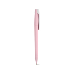 Stylo à corps en plastique recyclé, grand clip et encre bleue couleur rose clair deuxième vue