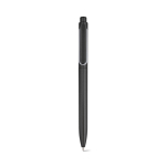 Stylo en plastique recyclé avec clip renforcé et encre bleue couleur noir vue frontale