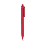 Stylo en plastique recyclé avec clip renforcé et encre bleue couleur rouge deuxième vue