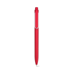 Stylo en plastique recyclé avec clip renforcé et encre bleue couleur rouge vue frontale